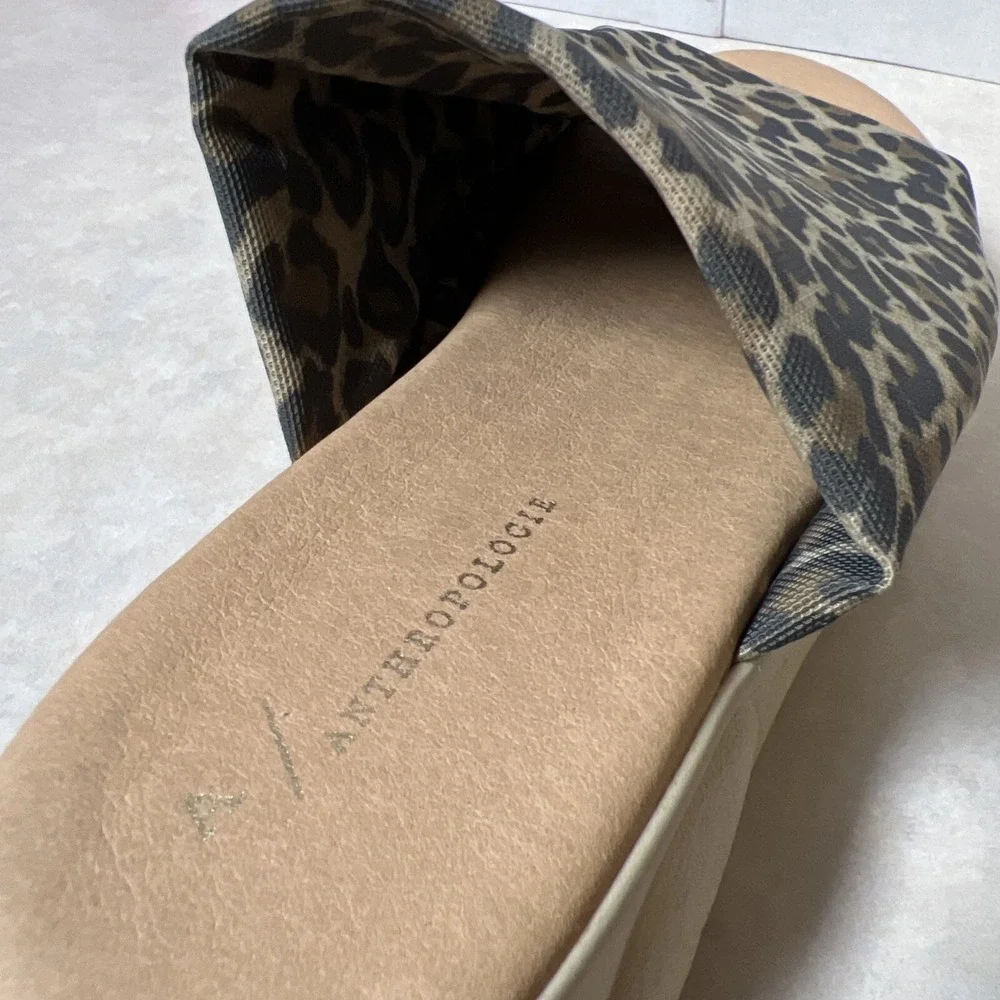 Anthropologie Platform Slides Cady Sport Animal Print Size 8